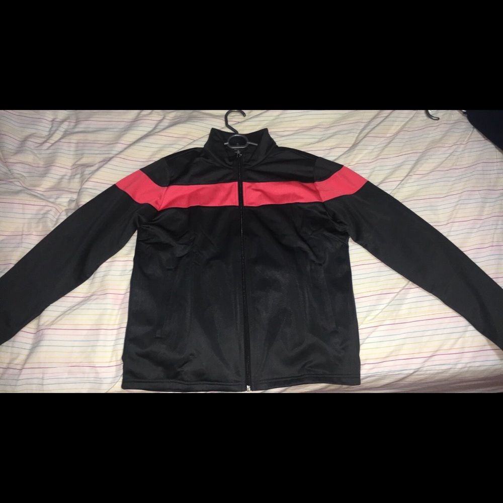 Black Jacket With Red Strip